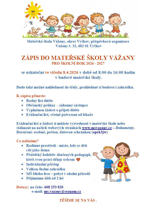 zápis do MŠ